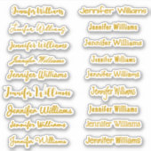 モダンな手書きネーム（18スタイル） - ゴールド シール (正面)