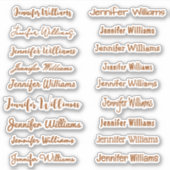 モダンな手書きネーム（18スタイル） - ブロンズ シール (正面)