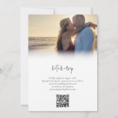 モダンな手書きフォトウェディングの出欠確認用QRコード 招待状 (裏面)