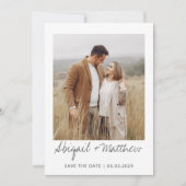 モダンな手書きフォト セーブ・ザ・デート 招待状 (正面)