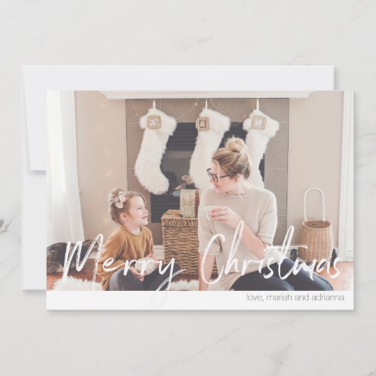 モダンな手書きフォントのクリスマスカード2N 招待状 (正面)