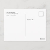 モダンな手書きフォントの卒業写真感謝メッセージ ポストカード (裏面)