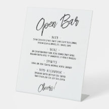 モダンな手書きヘッダー シンプルなオープンバー・ドリンクメニュー