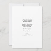 モダンな手書きベビー写真ありがとうございます サンキューカード (裏面)