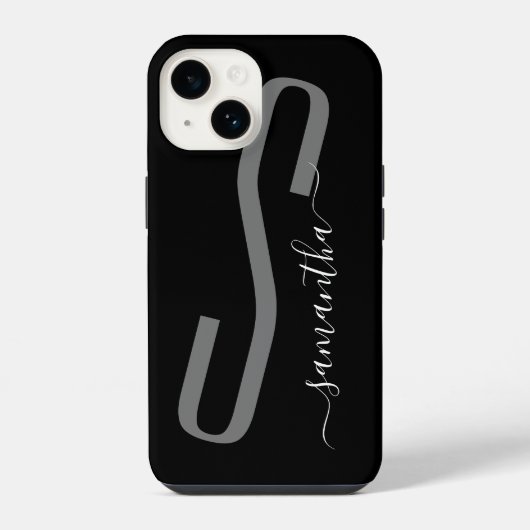 モダンな手書きモノグラム iPhoneケース (裏面)