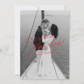 モダンな手書きロマンチックフォトウェディング 招待状 (裏面)