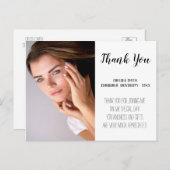 モダンな手書き卒業感謝ポストカード ポストカード (正面/裏面)