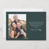 モダンな手書き文字と2枚の写真 シーズンカード (裏面)