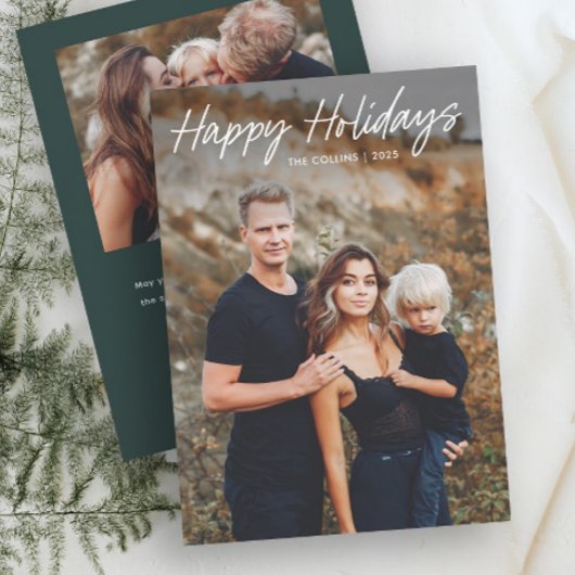 モダンな手書き文字の2枚の写真 シーズンカード