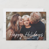 モダンな手書き文字 2 枚の写真 シーズンカード (正面)