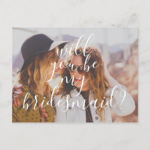 モダンな手書き私の新婦付添人です インビテーションポストカード