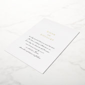 モダンな手書き風のエレガントな結婚式の事前案内状 箔招待状 (回転した状態)