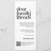 モダンな手書き風の結婚式ディナーメニュー メニュー (裏面)