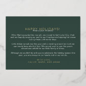 モダンな手書き風の2枚の写真入りメリークリスマスカード 箔シーズンカード (裏面)