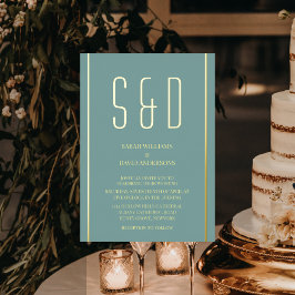 モダンな手書き風スクリプトがおしゃれな結婚式 箔招待状
