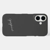 モダンな手書き風フォントの名前 白黒 カスタム  Case-Mate iPhoneケース (裏面 (横))