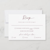 モダンな手書き風メルローワイン 結婚式 返信カード (正面)