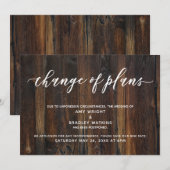 モダンな手書き 風の変化 ラスティック ウッド 招待状 (正面/裏面)