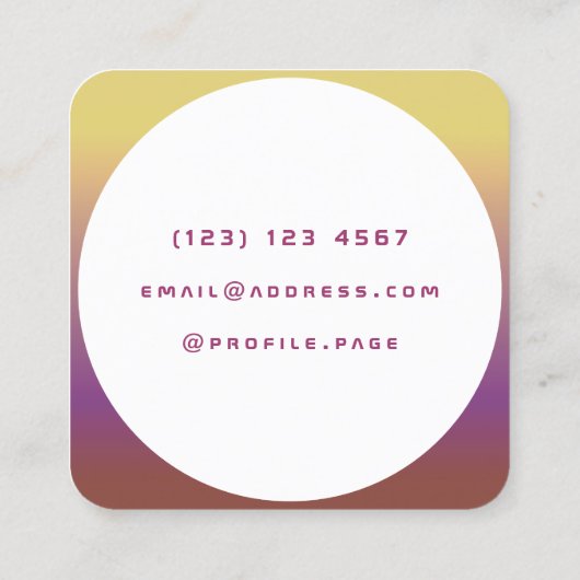 モダンな技術の刺激を受けたな円形のスタイル スクエア名刺 (裏面)