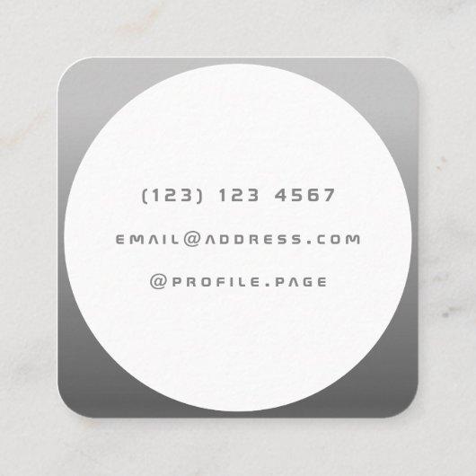 モダンな技術の刺激を受けたな円形の灰色の銀 スクエア名刺 (裏面)