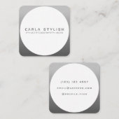 モダンな技術の刺激を受けたな円形の灰色の銀 スクエア名刺 (正面/裏面)