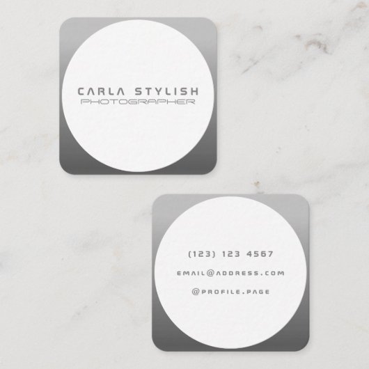 モダンな技術の刺激を受けたな円形の灰色の銀 スクエア名刺 (正面/裏面)