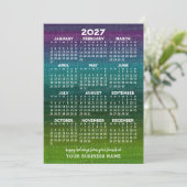 モダンな抽象アートのクリスマス 2027年カレンダー シーズンカード (スタンド正面)