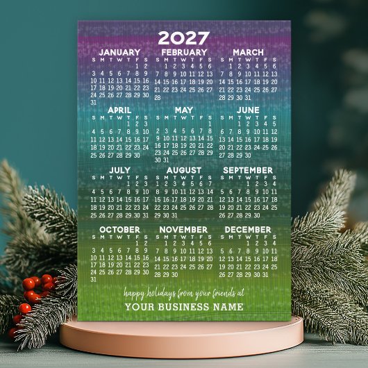 モダンな抽象アートのクリスマス 2027年カレンダー シーズンカード