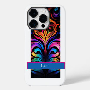 モダンな抽象ネオンカラー iPhone 14 PROケース