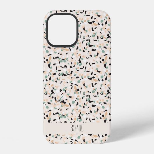 モダンな抽象パステルテラゾ柄 iPhoneケース (裏面)