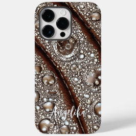 モダンな抽象フェイクレザーラインのカスタマイズ可能デザイン Case-Mate iPhone 14 PRO MAXケース
