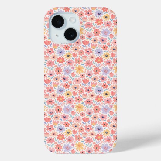 モダンな抽象フラワーパターン Case-Mate iPhoneケース (裏面)