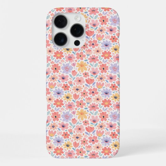 モダンな抽象フラワーパターン iPhoneケース (裏面)