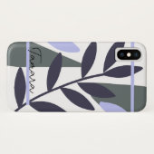 モダンな抽象フラワーリーフ柄 名前 Case-Mate iPhoneケース (裏面(横))