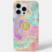 モダンな抽象モノグラム グリッター オーダーメイド Case-Mate iPhoneケース (裏面)
