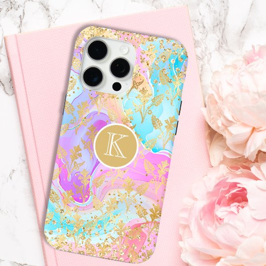 モダンな抽象モノグラム グリッター オーダーメイド Case-Mate iPhoneケース