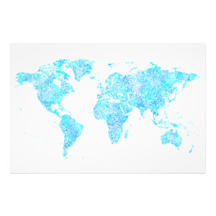 モダンな抽象世界地図  フォトプリント           