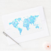 モダンな抽象世界地図 長方形シール (封筒)