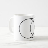 モダンな抽象円と四角の芸術 コーヒーマグカップ (正面左)