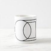 モダンな抽象円と四角の芸術 コーヒーマグカップ (中央)