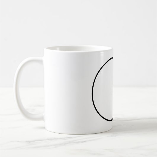 モダンな抽象円と四角の芸術 コーヒーマグカップ (左)