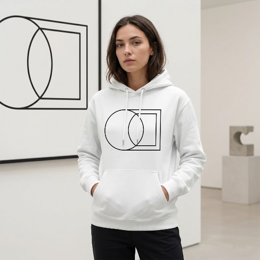 モダンな抽象円と四角形のアート パーカ
