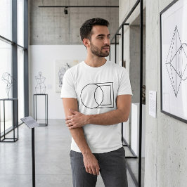 モダンな抽象円形と四角形のアート Tシャツ