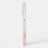 モダンな抽象大理石デザインのイニシャルと名前 iPhoneケース (左側面)