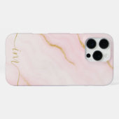 モダンな抽象大理石デザインのイニシャルと名前 iPhoneケース (裏面横)