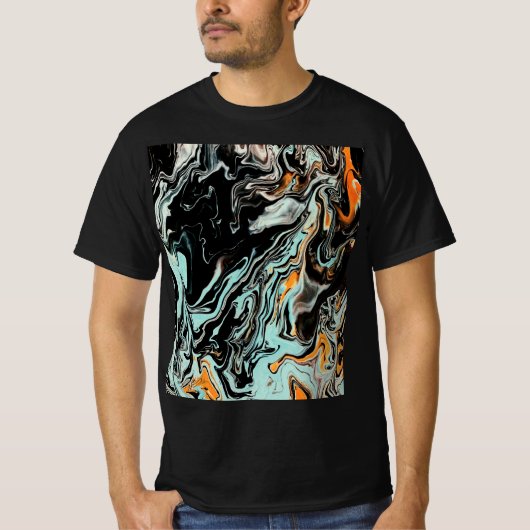 モダンな抽象大理石流体アートグラフィックTシャツ Tシャツ (正面)