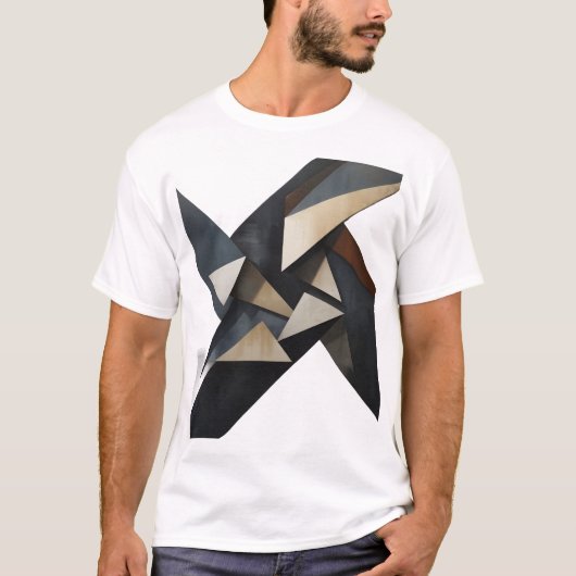 モダンな抽象幾何学アートTシャツ – ミニマリスト Tシャツ (正面)