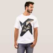 モダンな抽象幾何学アートTシャツ – ミニマリスト Tシャツ (正面フル)