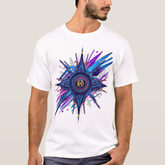 モダンな抽象幾何学コンパス グラフィックTシャツ Tシャツ