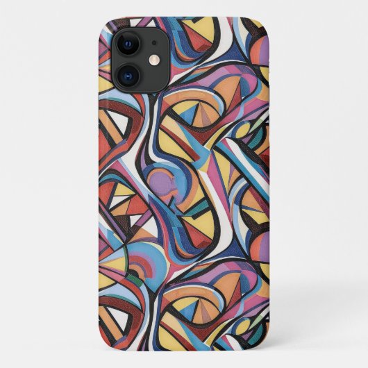 モダンな抽象幾何学デジタルパターン 48 Case-Mate iPhoneケース (裏面)